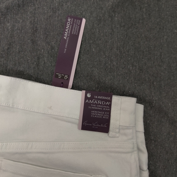 Nwt Gloria Vanderbilt Amanda white pants sz 16 - Picture 2 of 7